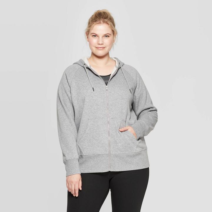 Women's Plus Size Authentic Fleece Sweatshirt Full Zip - C9 Champion Heather Gray