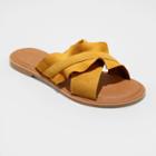 Women's Holland Ruffled Crossband Sandals - Universal Thread Mustard Yellow