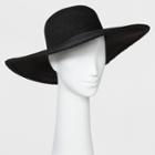 Women's Braided Edge Floppy Hat - A New Day Black
