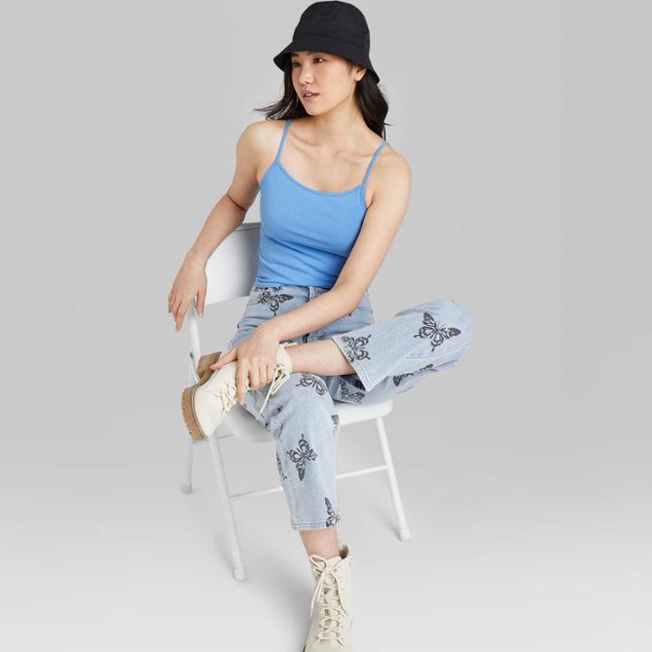 Women's Cropped Cami Tank Top - Wild Fable Azure