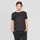 Petitewomen's Regular Fit Short Sleeve Crewneck T-shirt - A New Day Black