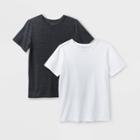 Boys' Adaptive 2pk Short Sleeve T-shirt - Cat & Jack White/black Xs, Black/white