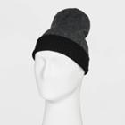 Men's Reversible Mixed Rib Beanie - Goodfellow & Co Charcoal Gray
