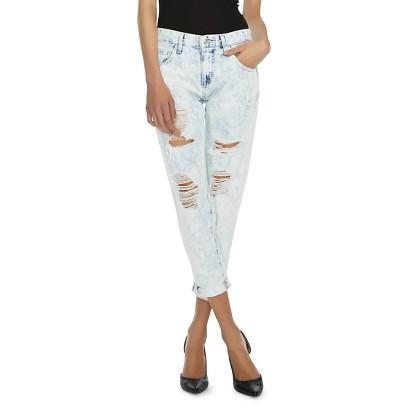 Mossimo Boyfriend Crop Jean (destroyed) Acid Wash -