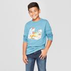 Boys' Camp Fire Animals Long Sleeve Graphic T-shirt - Cat & Jack Blue