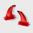 Target Women's 2pc Satin Devil Horn Clips With Sequins And