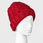 Women's Cable Fleece Lining Knit Beanie - Universal Thread Red