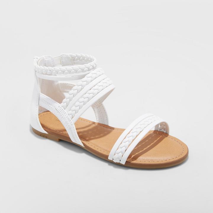 Girls' Naudia Gladiator Sandals - Cat & Jack White