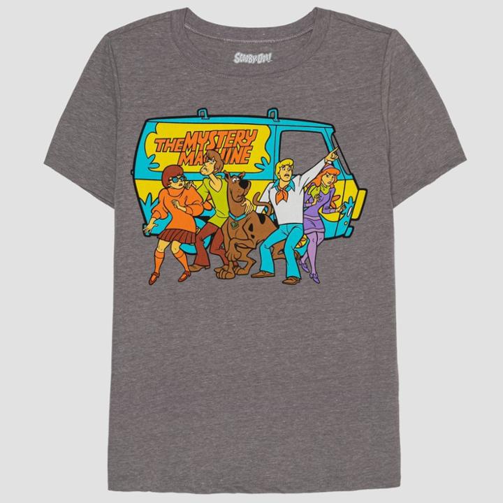 Scooby-doo Women's Scooby Doo Mystery Van Short Sleeve Graphic T-shirt - Gray