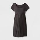 Maternity Short Sleeve A-line T-shirt Dress - Isabel Maternity By Ingrid & Isabel Black