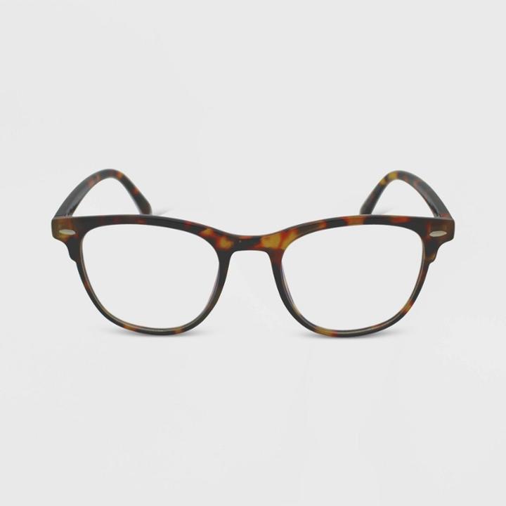 Women's Milky Plastic Square Blue Light Filtering Glasses - Wild Fable Brown Tort