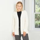 Women's Chenille Open-front Cardigan - A New Day Cream