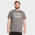 Men's Tall Printed Standard Fit Short Sleeve Crewneck T-shirt - Goodfellow & Co Gray/letters