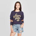 Target Women's Welcome To The Good Life Long Sleeve Graphic Sweatshirt - Zoe+liv (juniors') - Navy