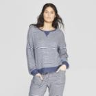 Women's Striped Perfectly Cozy Lounge Sweatshirt - Stars Above Navy