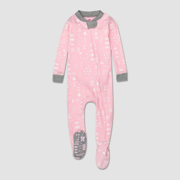 Honest Baby Girls' Play Organic Cotton Footed Pajama - Pink