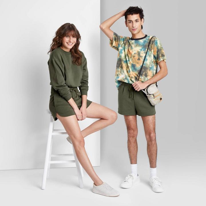 High-rise Dolphin Shorts - Wild Fable Olive Green