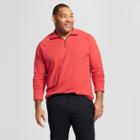 Men's Big & Tall Standard Fit Quarter Zip Long Sleeve Henley Shirt - Goodfellow & Co Cherry Tomato