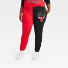 Women's Nba Chicago Bulls Plus Size Colorblock Graphic Jogger Pants - Red