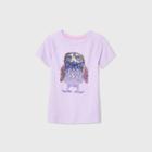 Girls' Short Sleeve Flip Sequin Owl T-shirt - Cat & Jack Violet
