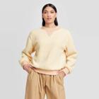 Women's Long Sleeve Boat Neck Sweatshirt - Who What Wear Cream Xs, Women's, Ivory