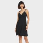 Women's Beautifully Soft Mesh Trim Nightgown - Stars Above Black