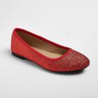 Girls' Buffy Glitter Ballet Flats - Cat & Jack Red