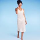 Women's Crochet Cover Up Midi Dress - Shade & Shore Off-white