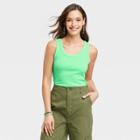 Women's Ribbed Shrunken Tank - Universal Thread Green