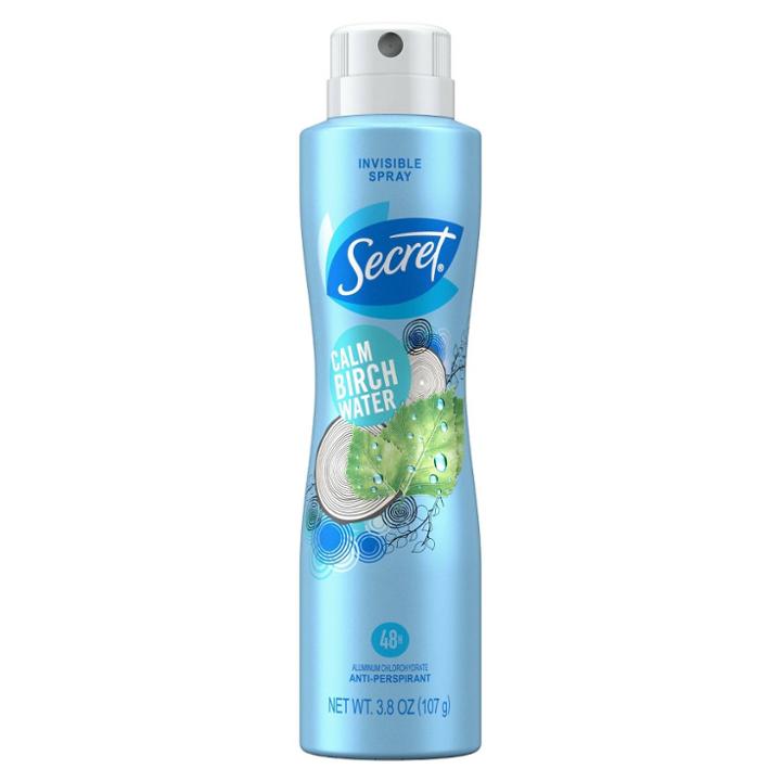 Secret Invisible Spray Antiperspirant And Deodorant For Women Calm Birch Water