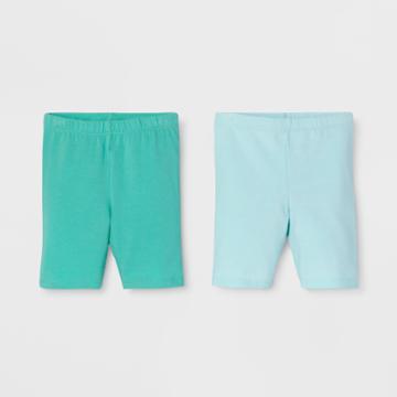 Toddler Girls' Trouser Shorts - Cat & Jack Bleached Aqua 12m, Girl's, Green