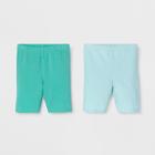 Toddler Girls' Trouser Shorts - Cat & Jack Bleached Aqua 12m, Girl's, Green
