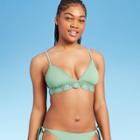 Women's Crochet Triangle Bikini Top - Shade & Shore Sage Green