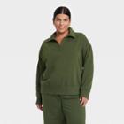Women's Plus Size Fleece Sweatshirt - Ava & Viv Dark Green X