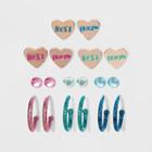 Girls' 9pk Heart Best Friend Earring Set - Cat & Jack