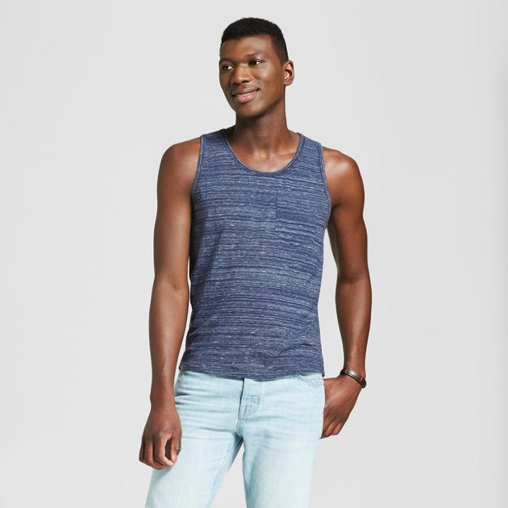 Men's Standard Fit Novelty Tank Top - Goodfellow & Co Xavier Navy