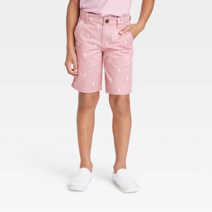 Boys' Flat Front 'at The Knee' Chino Shorts - Cat & Jack Pink