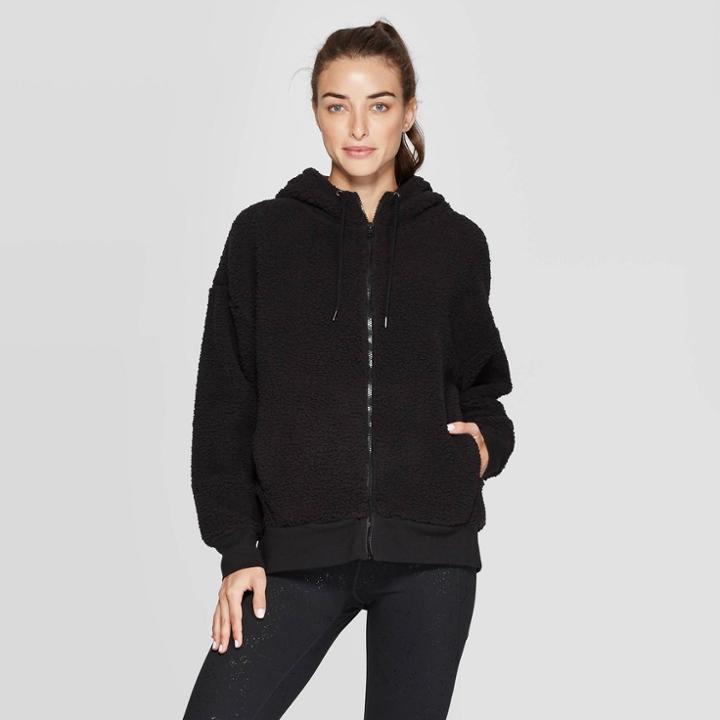 Women's Performance Sherpa Fleece Full Zip - C9 Champion Black M, Women's,