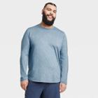 Men's Long Sleeve Soft Gym T-shirt - All In Motion Blue Gray S, Men's,
