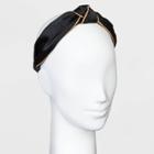 Satin Knot With Piped Trim Headband - A New Day Black