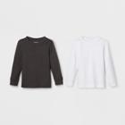 Toddler Boys' 2pk Thermal Long Sleeve T-shirt - Cat & Jack White/charcoal