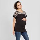 Macherie Maternity Sheer Yoke Dolman Short Sleeve Top - Ma Cherie Black Grid S, Infant Girl's