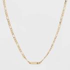 Gold Plated Figaro Bar Initial 'o' Chain Necklace - A New Day Gold