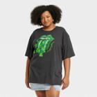 Women's Plus Size The Rolling Stones St Patrick's Day Short Sleeve Graphic T-shirt Dress - Black