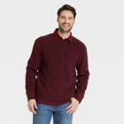 Men's Regular Fit Crewneck Sweatshirt - Goodfellow & Co Burgundy