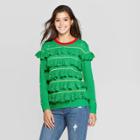 Mighty Fine Women's Christmas Tree Long Sleeve Holiday Pullover Sweater (juniors') - Green