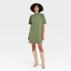 Women's Elbow Sleeve Knit T-shirt Dress - Universal Thread Green