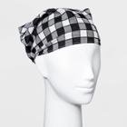 Gingham Check Fabric With Elastic Back Headscarf - Wild Fable Black