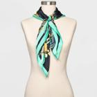 Women's Sea Life Print Scarf - A New Day Black/teal