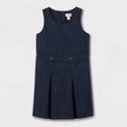 Girls' Sleeveless Uniform Woven Jumper - Cat & Jack Navy